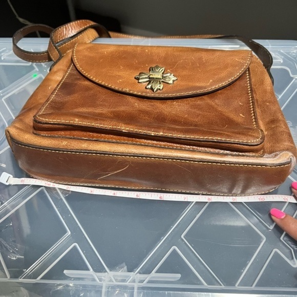 Vintage Brown Leather Crossbody Bag with Gold Accent Patricia‎ Nash Salina - Picture 7 of 7